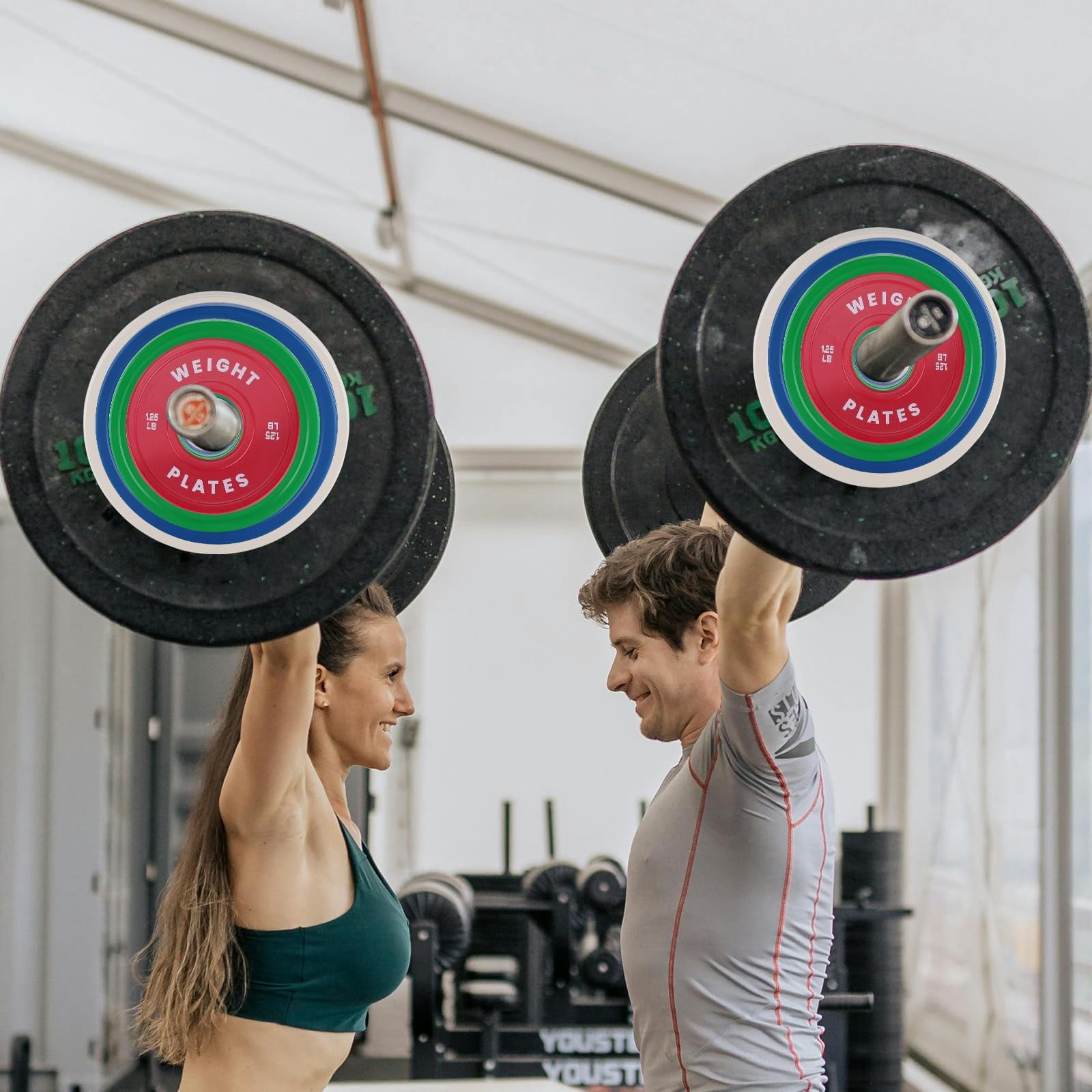 QinaQin 5-Pound Fractional Barbell Plates, 2 Plates Per Set, Color-Coded Rubber-Coated, Suitable for 2-Inch Olym-pic Barbells