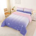 thumbnail image 2 of Manfei Minimalist Stars Full Size Comforter Sets,Watercolor Gradient Bedding Comforter Set,Pink Purple White,Pink Reversible,3pcs,1 Comforter and 2 Pillowcases, 2 of 7