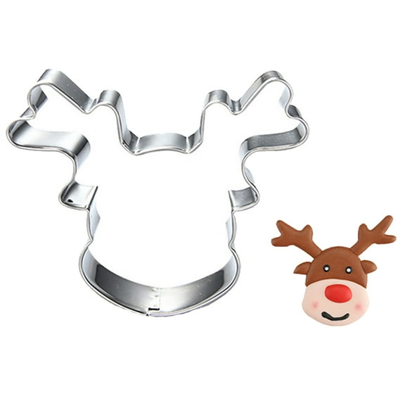 Christmas Cookies Mold Cutter Deer Head Shape Cookie Stampers Cake Press Molding Pie Mold Baking Decoration Tool