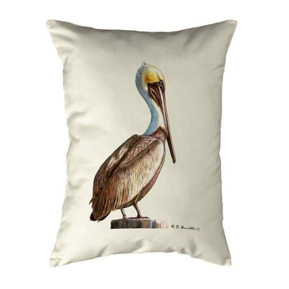 Betsydrake KS035R Pelican on Blue Noncorded Pillow - Small