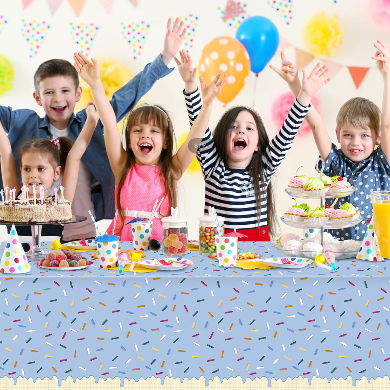 Donut Themed Tablecloths – Sprinkled With Love, Plastic, 70.8 X 42.5 Inch – 3 Pack For Parties & Events