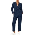 thumbnail image 4 of Cagogo Women Plus Size 2 Piece Outfit Long Sleeve Blazer Tops Wide Leg Pants Set Casual Business Lounge Suits Tracksuits Travel Work Clothes, Navy XL, 4 of 8