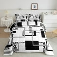 thumbnail image 2 of YST Ensemble de Douillette 7 Pcs à Rayures Léopard pour Garçons Filles, Ensembles de Literie Noir Gris Grand Lit, Ensemble de Lit Géométrique Tout-en-un, Ensembles de Lit Modernes Abstraits Réversibles avec Drap Plat et Drap-Housse, Couvre-Oreillers, 2 of 5