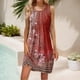 thumbnail image 2 of WILLBEST Vestido Floreado Para Mujer, Vestido Playero Elegante De Verano De Color Liso, Largo Medio, Cuello Redondo, Sin Mangas, 2 of 4