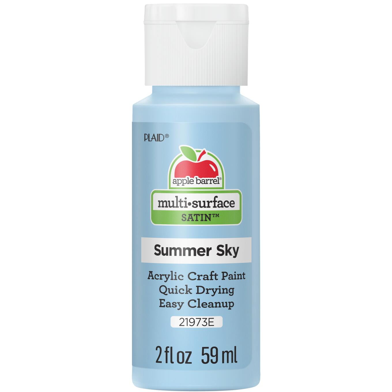 (3 pack) Apple Barrel Multi-Surface Acrylic Craft Paint, Satin Finish, Summer Sky, 2 fl oz