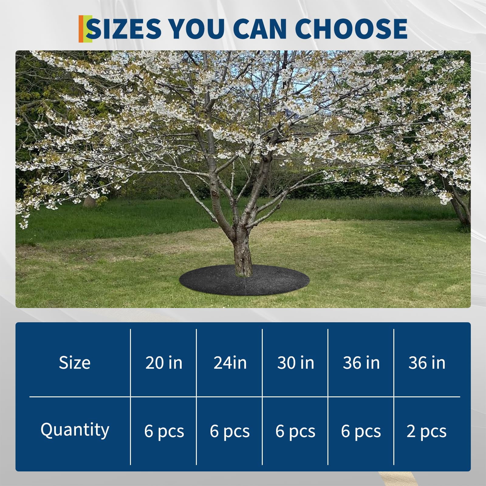 6 Pack 30" Rubber Tree Ring,Tree Mulch Mat Tree Weed Barrier for Landscaping Weed Grass Control Root Protection,No Landscape Spike Needed