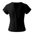 thumbnail image 5 of DuoJiaJ Womens Workout Top, Slim Fit Crew Neck Short Sleeve Activewear Black L, 5 of 5