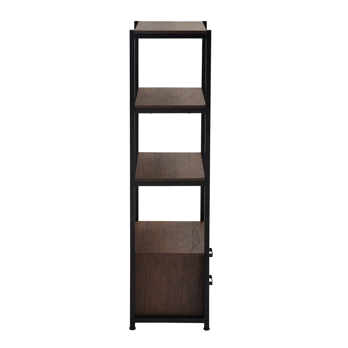 Kepooman 4-Tier Rustic Standing Bookshelf with 4 Open Storage Shelves & 2 Drawers, 23.6"L x 15.7"W x 59.8"H, Brown Kepooman 4-Tier Rustic Standing Bookshelf with 4 Open Storage Shelves & 2 Drawers, 23.6"L x 15.7"W x 59.8"H, Brown