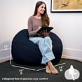 thumbnail image 3 of Big Joe Fuf 4Ft Foam Bean Bag Chair with Removable Cover for Kids, Teens, Cobalt Lenox, Durable Woven Polyester, 4 foot Large Reading and Gaming Seat, 3 of 9