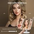 thumbnail image 4 of Makeup Mirror Makeup Mirror with Light, 2X 3X 10X Magnification, Lighted Makeup Mirror, Touch Control, Tri-fold Makeup Mirror, Dual Power Supply, Portable LED Makeup Mirror, Gift for Women (White), 4 of 5