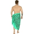 thumbnail image 2 of HAPPY BAY Men's Standard Casual Sarong Long Pareo Beach Wrap One Size Shamrock Green Summer Vacation Aloha, 2 of 3