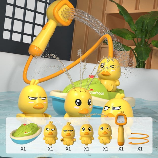 Juguetes de baño para niños pequeños de 1 a 3 años Juguetes de bañera para bebés Juguetes de agua de pato Juguetes de baño para niños pequeños para , sin cabezal sin cabezal rociador Baoblaze Ducha de pato eléctrica