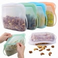 thumbnail image 3 of New Custom Printed Food Grade Kitchen Accessories Silicone Food Container Food Storage Pouch Bags Zipper Freezer Bag Reusable, 3 of 5