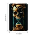 thumbnail image 2 of 1 Piece Skull Hourglass Metal Tin Sign, Iron Decorative Wall Art with High Definition Color Accuracy, Smooth Detailed Edging, Weather Resistant for Home, Bar, Cafe, 8x12 Inch, 2 of 8