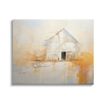 Stupell Industries White Abstract Barn Painting Abstract Painting Gallery Wrapped Canvas Art Print Wall Art, 48 x 36
