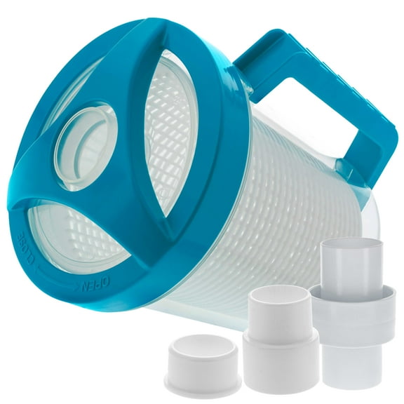 U.S. Pool Supply Professional in-line Pool Leaf Canister with Plastic Mesh Basket - Skims Leaves, Debris - Fits Suction & Automatic Pool Cleaners