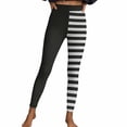 thumbnail image 2 of Soft Leggings for Women High Waist Striped Full Length Workout with Pockets Gym Fitness Tummy Control Pants for Yoga Running, 2 of 5