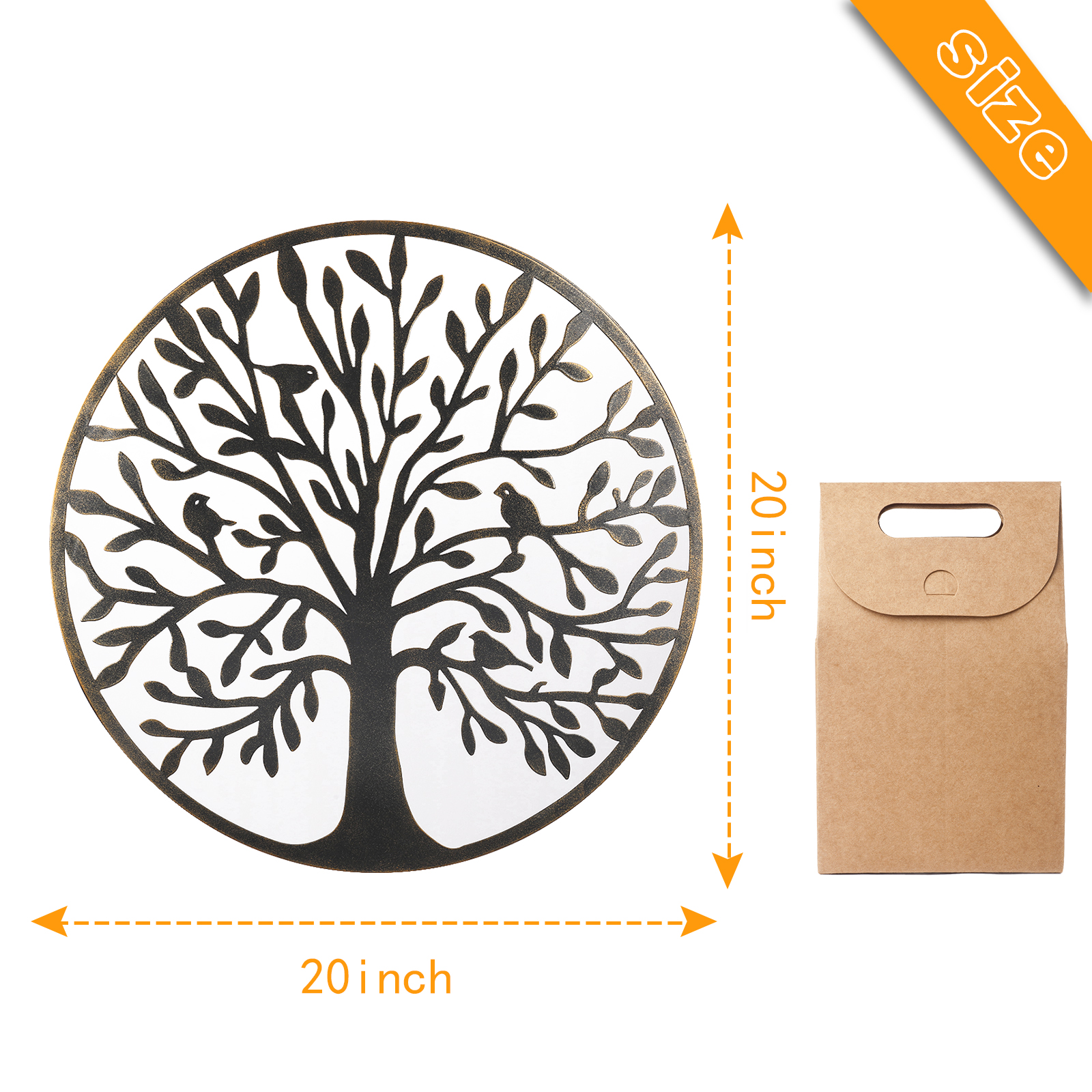 Metal Wall Art - Tree of Life - Family Tree Metal Wall Decor Home Office Decoration Bedroom Living Room Décor