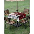 thumbnail image 3 of Outdoor Tablecloth with Umbrella Hole and Zipper, Christmas Snowman Square Table Cloth 60x60 Inch Waterproof Tablecloth, Buffalo Plaid Xmas Pine Branch Snowflake Picnic Table Cover for Patio Camping, 3 of 7