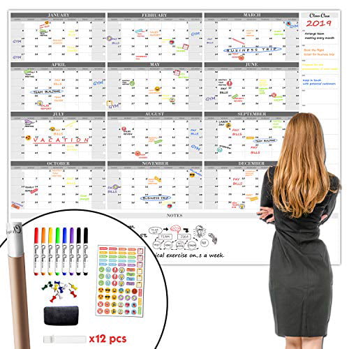 Undated Dry Wipe Laminated WALL PLANNER Office Organiser Options Size and Style 