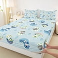 thumbnail image 3 of Homewish Colorful Wild Dino Full Size Sheets,Cartoon Dinosaur Egg Bed Sheets,Blue Green Sheet Sets For Boys Teens,Ultra Soft Home Decor,4 Pieces, 3 of 7