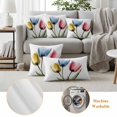 thumbnail image 6 of Red Yellow Blue Tulips Pillow Covers 2 Pack Transparent Floral Pillowcase Waterproof Outdoor Throw Pillow Cover for Patio Garden Square Cushion 18”x18”, 6 of 9