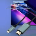 thumbnail image 2 of Lightning to HDMI Cable for iPhone/iPad to HDMI Connect to TV/Projector/Monitor,6.56FT 1080P 60HZ HD Display HDMI Cable, Plug and Play，Sync Video and Sound, Grey, 2 of 11