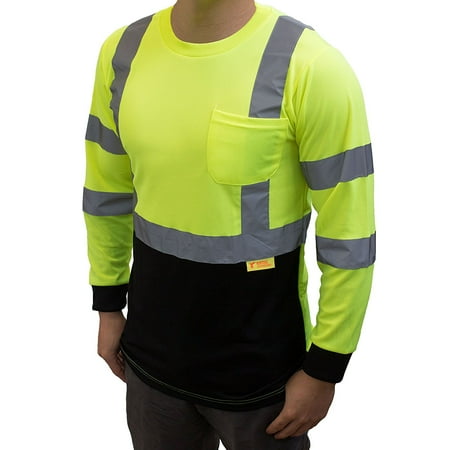 Super Mesh Green NY BFL High-Visibility Class 3 T Shirt with Moisture Wicking Mesh Birdseye, Black Bottom - Green / 4X ()
