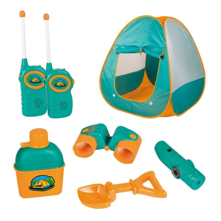 ToyVelt Kids Camping Tent Set Toys - Includes Pop Up Play Tent, Telescope, 2 Walkie Talkies, and Full Camping Gear Set Indoor and Outdoor Toy - Best Present for 3 4 5 6 Year Old Boys and Girls and (Best Way To Set Up 401k)