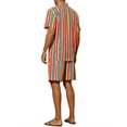 thumbnail image 3 of INSPIRE CHIC Striped Shirt Set for Men's Short Sleeves Beach Hawaiian Shirt and Shorts Suits M Multicolor, 3 of 4