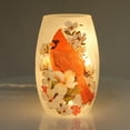 thumbnail image 2 of Stony Creek CARDINAL /MAGNOLIA LIGHTED VASE Glass Red Bird Electric Ggc7204 A, 2 of 2