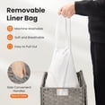 thumbnail image 4 of JOINSUN 90 Liter Laundry Basket, Wicker Laundry Hamper with Lid and Handle, Collapsible, Removable Liner Pocket, Machine Washable, Gray, 4 of 7