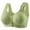Green, variant on Womens Sports Bras Solid Color Plus Size Front Hook Wireless Fixed Cup Lift Adjustable Bra