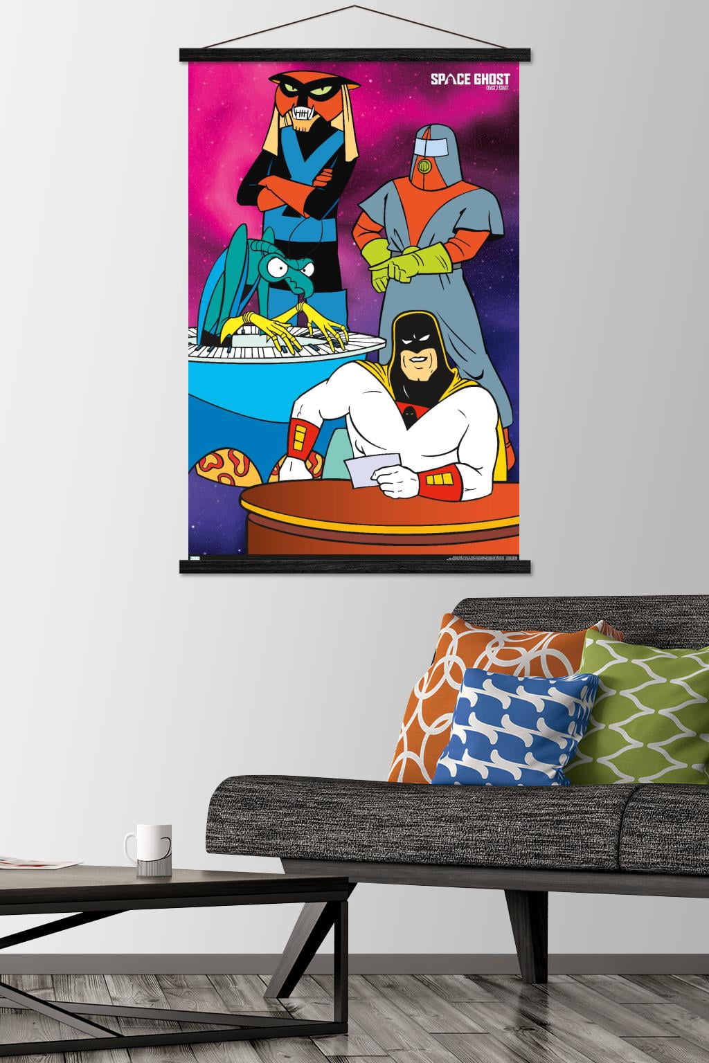 Space Ghost Coast to Coast - Group Wall Poster with Wooden Magnetic Frame, 22.375" x 34"