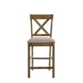 thumbnail image 3 of Fabric Upholstered Wooden Counter Height Chair,Set of 2,Brown and Gray, 3 of 4