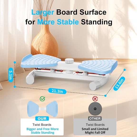 Waist Twister Machine with Resistance Band, Silent Exercise Twist Board for Core & Belly Fat Workout, Non-Slip Home Fitness Disc for Men & Women