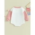 thumbnail image 3 of Bagilaanoe Newborn Baby Girl Oversized Romper Sweatshirt Long Sleeve Bodysuits Letter Embroidery Pullover 3M 6M 12M 18M Infant Casual Tee Tops, 3 of 8