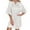 05_White, variant on HNMKIU Women's 3/4 Sleeve Solid Color Gold Foil Satin Wedding Bathrobe Morning Robe Holiday Pajamas for Bride and Bridal Party 05_Beige,L