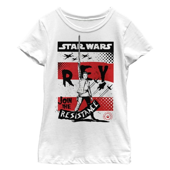 Girl's Star Wars The Last Jedi Rey Message Graphic Tee White Small