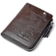 thumbnail image 1 of Cartera para hombre, carteras delgadas con bloqueo Rfid, tarjetero, carteras de cuero con cremallera, marrón oscuro Hs, 1 of 5