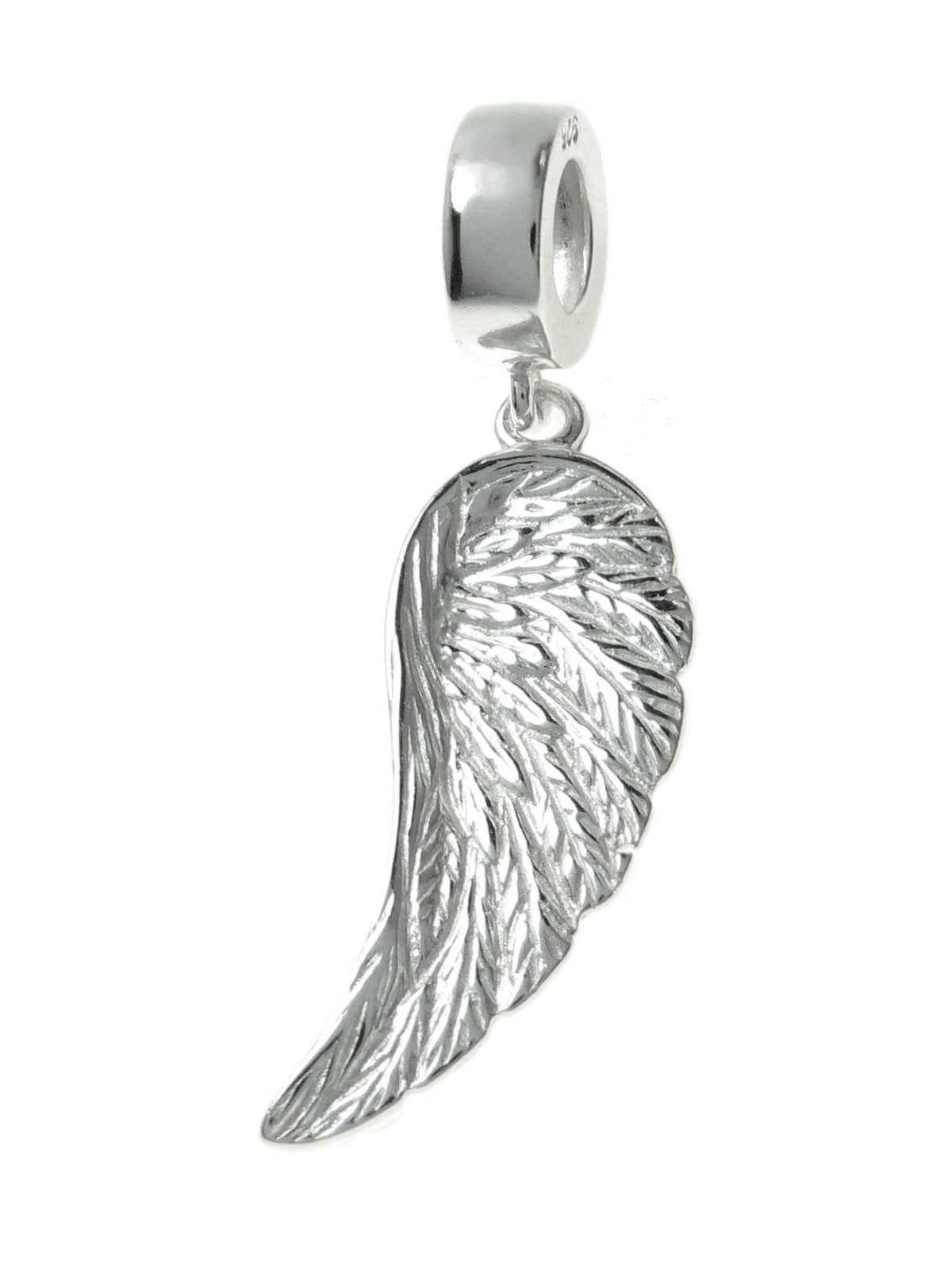 Angel Charm Wing Charm 925 Sterling Silver Feather Charm Heart Charm fit for Pandoar Bracelet