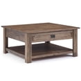 thumbnail image 4 of Table Basse Monroe en Acacia de 38 Pouces de Large avec 2 Tables d'Appoint de 22 Pouces de Large en Brun Vieilli (3 Pcs), 4 of 10