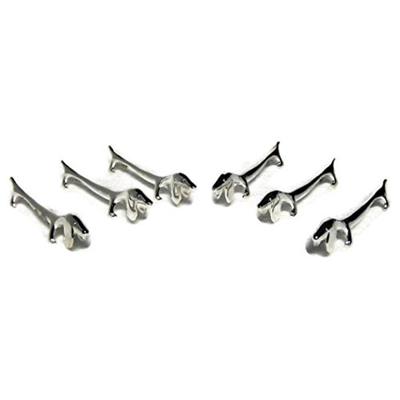 Elegance 82164 Plated Dog Knife Rests Set of 6 Silver