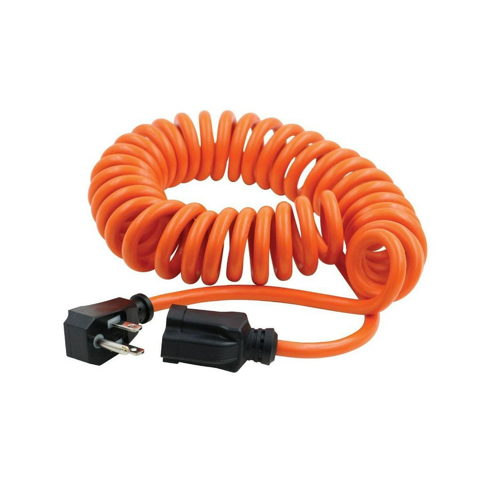 Coiled Power Tool Extension Cord 16AWG, 13 amp/1625 watt, 125 volt