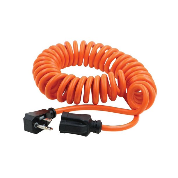 Monoprice Coiled Power Tool Extension Cord 3 Feet 10 Feet Orange