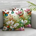 thumbnail image 3 of Shiartex Spring Pillow Covers 18x18, Outdoor Floral Pillow Case, Farmhouse Flower with Dragonfly Print Cushion Case Cushion Covers for Spring Summer Decoration, 3 of 5