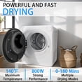 thumbnail image 3 of 1.6 cu.ft Portable Clothes Dryer with 5 Modes, 800W Compact Dryer with Stainless Steel Tub, Auto Stop & Easy Control Small Dryer Machine, Ideal for Laundry, Apartments, Dorms, RVs, White, 3 of 6