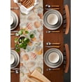 thumbnail image 5 of Hokiten Table Runners 120 Inches Long Dress Scarves, Orange Shells Coastal Farmhouse Coffee/Dining/Kitchen Table Runner for Living Room, Summer Beach Starfish Burlap 13x120 Inch, 5 of 7