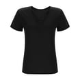 thumbnail image 5 of Wxjgog Plus Size Tops for Women Summer Short Sleeve Sexy V Neck Criss Cross T-Shirt Tunic Casual Loose Soft Tee Shirt(L-5XL), 5 of 7