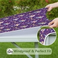 thumbnail image 6 of Purple Fairy Unicorn Pattern Square Fitted Tablecloth with Elastic Edge,Square Table Cover,Washable Elastic Table Cover for Home Kitchen Party Decor 34"x34", 6 of 6